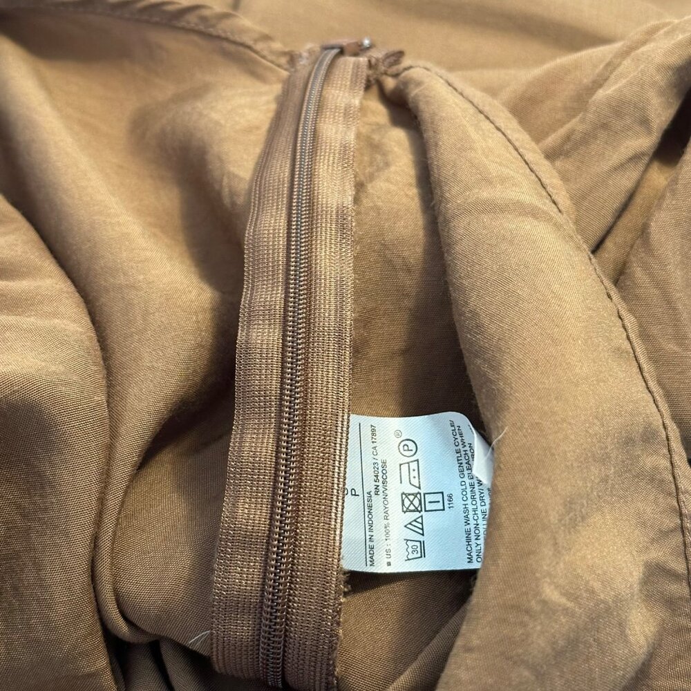Banana Republic Women's Long Sleeve Cinnamon Spice Cropped Wrap Top Side Zip Sm - Picture 8 of 14
